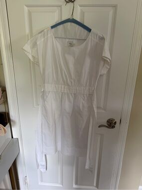 White Dress with Waist Tie